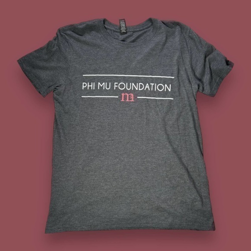 Anvil Phi Mu Foundation Gray Graphic Tshirt Size Medium - "Harris"